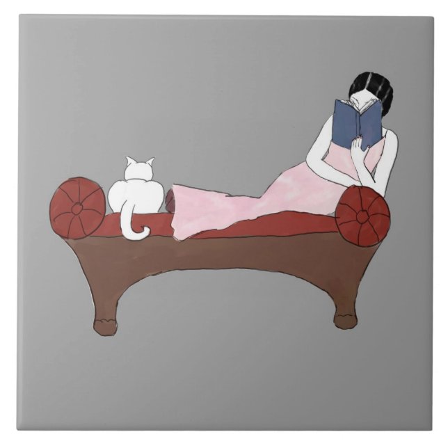 De Cerâmica Uma senhora, um gato e azulejo muito bom do livro (Frente)