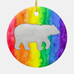 De Cerâmica Urso branco cinzento no ornamento do círculo da