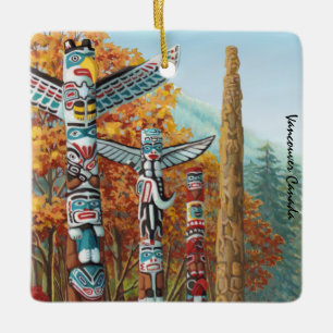 De Cerâmica Vancouver Totem Ornamento Polonês Souvenirs