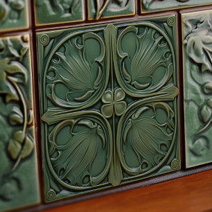 De Cerâmica Verdant Symphony Art Nouveau Azulejo cerâmico