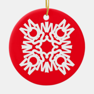 De Cerâmica Vermelho 1 do ornamento da NEVE