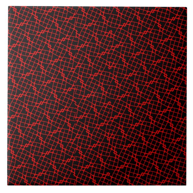De Cerâmica Vermelho e azulejo modelado preto (Frente)