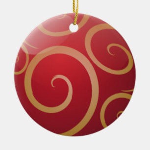 De Cerâmica vermelho e ornamento do ouro