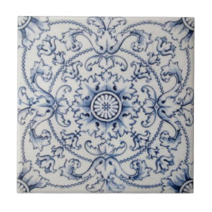 De Cerâmica Victorian Transferware do azulejo do vintage na