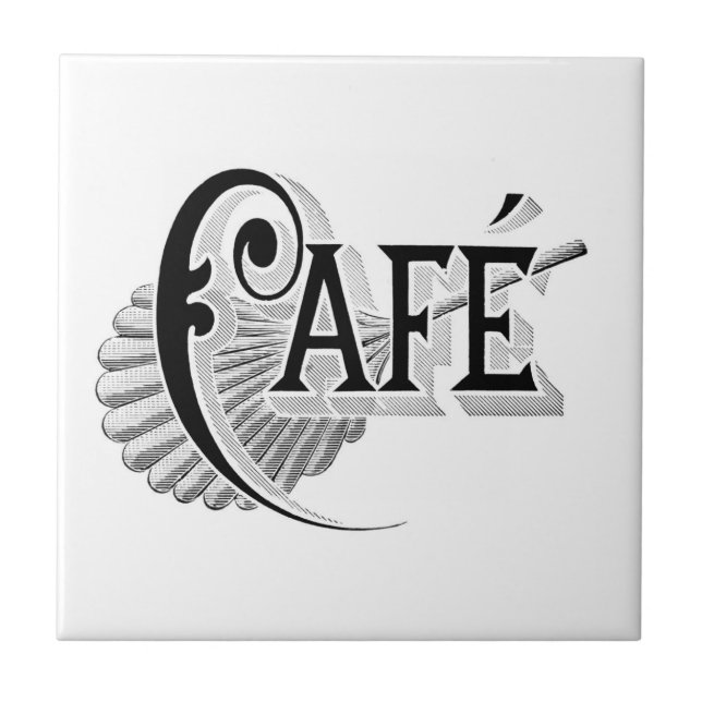 De Cerâmica Vintage Art Nouveau Café Chic Francês Azulejo Café (Frente)