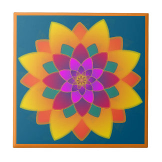 De Cerâmica Vintage Azulejo amarelo mexicano, vermelho, laranj