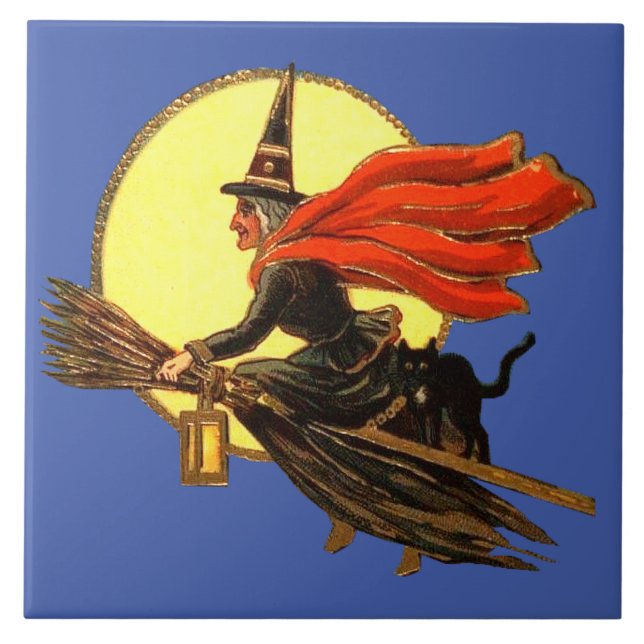De Cerâmica Vintage Halloween Azulejo Cerâmico (Frente)