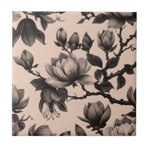 De Cerâmica Vintage Monocromo Magnolia Azulejo Cerâmico