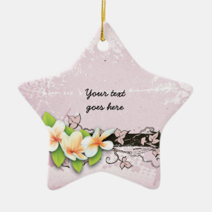 De Cerâmica Vintage plumeria e ornamento do marinheiro rosa