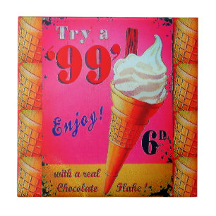 De Cerâmica Vintage sorvete parlor - azulejo cerâmico