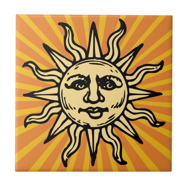 De Cerâmica Vintage Sunshine Azulejo cerâmico (Frente)