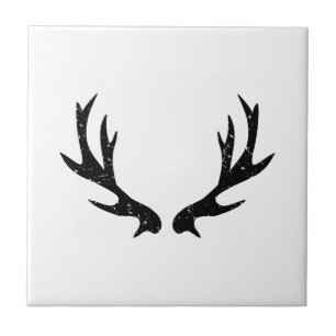 De Cerâmica Vintage veer antlers caçando azulejo cerâmico