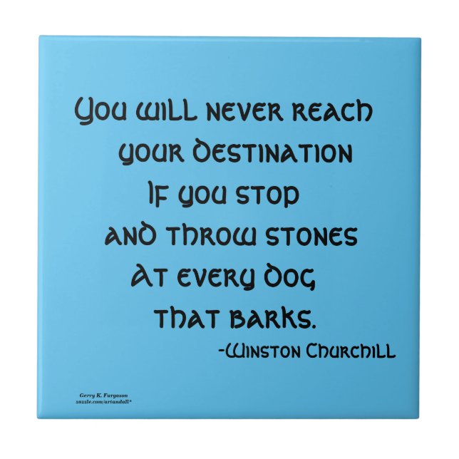 DE CERÂMICA  VOCÊ NUNCA CHEGARÁ A CHURCHILL CERAMIC AZULEJO (Frente)