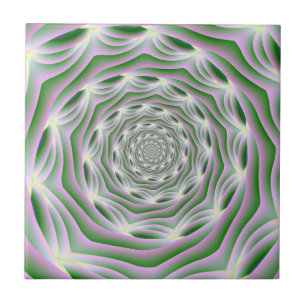 De Cerâmica Vortex cor-de-rosa e verde do azulejo