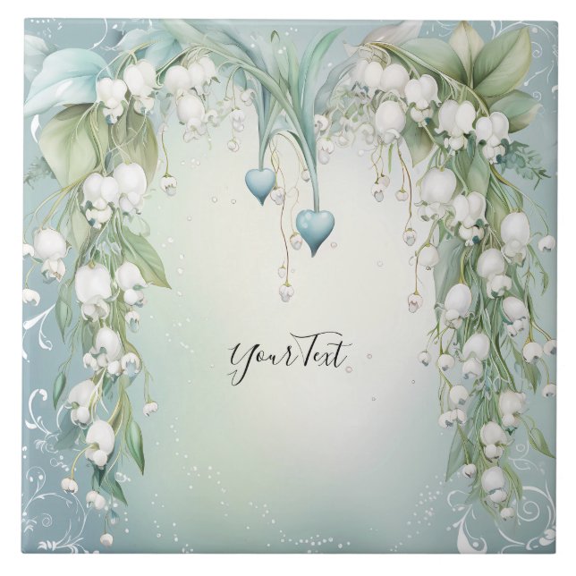 De Cerâmica Watercolor Lily do Azulejo Cerâmico do Vale (Frente)