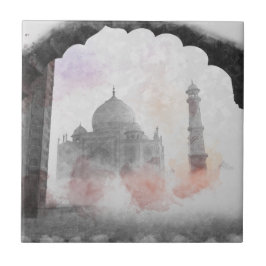 De Cerâmica Watercolor Taj Mahal Vintage Azulejo Cerâmico Índi