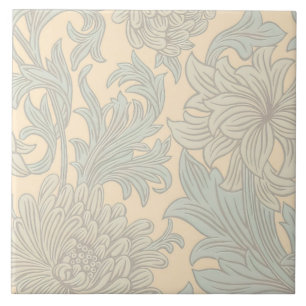 De Cerâmica William Morris Chrysanthemum - Azulejo Cerâmico