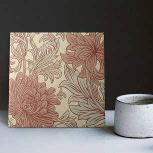De Cerâmica William Morris Chrysanthemum - Azulejo Cerâmico