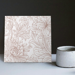 De Cerâmica William Morris Chrysanthemum - Azulejo Cerâmico