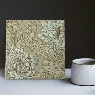 De Cerâmica William Morris Chrysanthemum - Azulejo Cerâmico