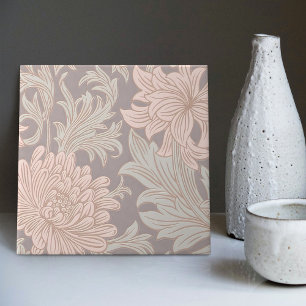 De Cerâmica William Morris Chrysanthemum - Azulejo Cerâmico