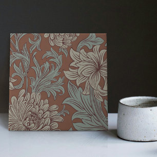 De Cerâmica William Morris Chrysanthemum - Azulejo Cerâmico