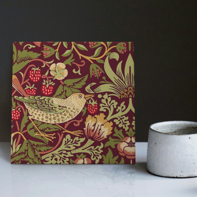 De Cerâmica William Morris Red Strawberry Thef Azulejo cerâmic (Criador carregado)