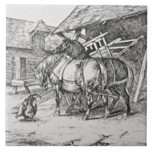 De Cerâmica Wm Wise Minton Farm Animais Azulejo Repro