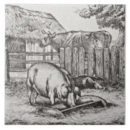 De Cerâmica Wm Wise Minton Farm Animal Pigs Azulejo Repro c 18