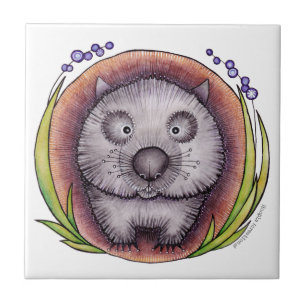 De Cerâmica "Wombie" o azulejo ou o Trivet do wombat