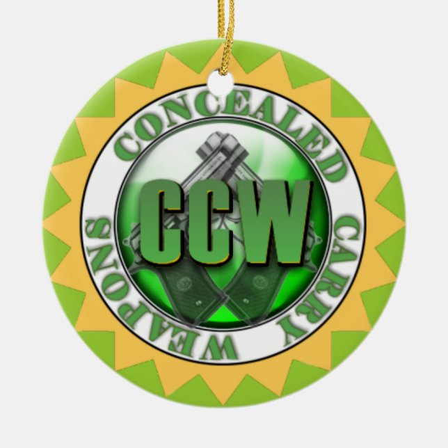 DE CERÂMICA XMAS ESCONDIDO CCW DO ORNAMENTO DA ARMA DA ARMA DO (Frente)