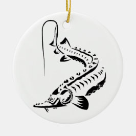 DE CERÂMICA >XMAS ORNAMENTO - STURGEON FISH - AMU DARYA TRIBAL
