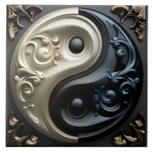 De Cerâmica Yin Yang 3D Efeito Azulejo cerâmico