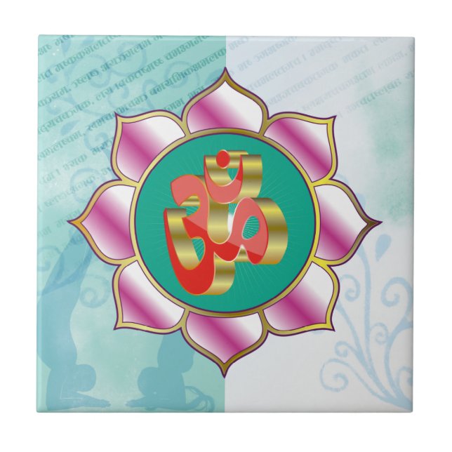 De Cerâmica Yoga Studio OM - Azulejo (Frente)