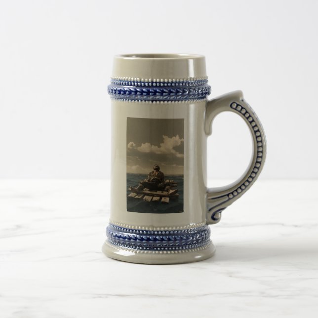 De Cerveja À deriva caneca azul mão esquerda (Direita)