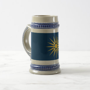 De Cerveja Caneca com a Bandeira da Macedônia, Grécia