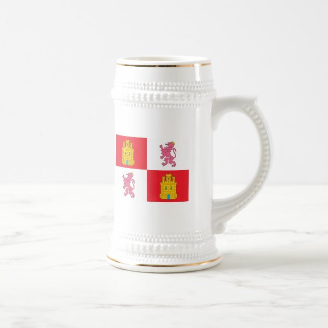 De Cerveja Caneca da bandeira do Castile e do Leon (Direita)