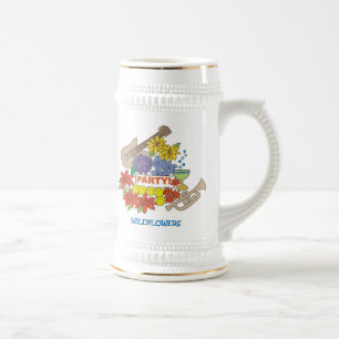 De Cerveja caneca do partido do wildflower
