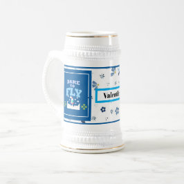 De Cerveja Caneca Ouse Voar – Padrão Floral Azul Inspirador