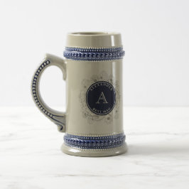 De Cerveja Caneca Personalizada Navy Floral para Padrinho