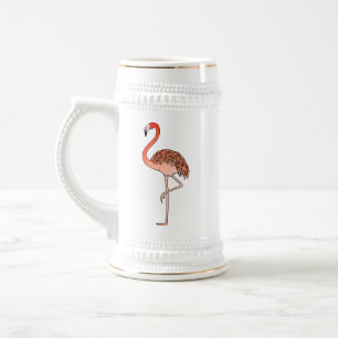 De Cerveja Caneca Pink Flamingo Bird Lineart-57567