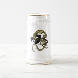De Cerveja Caneca preta & Dourado dos dragões