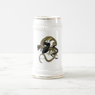De Cerveja Caneca preta & Dourado dos dragões