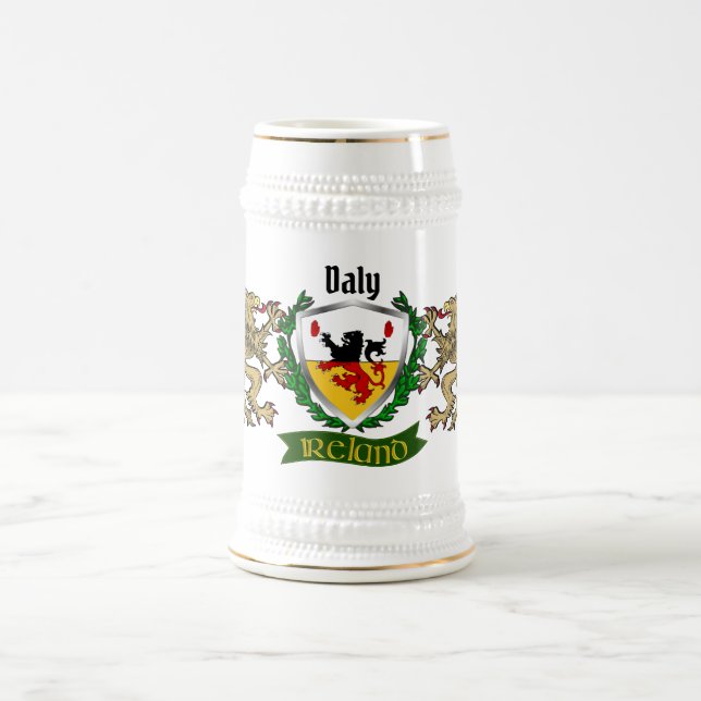 De Cerveja Daly/O'Daly Irish Shield Personalizado Beer Caneca (Centro)