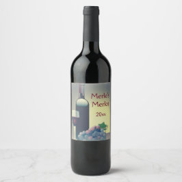 De Cerveja Rótulo do Vinho Garrafa e Uva Design