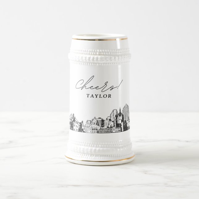 De Cerveja Rua Personalizada. Paul Gift Skyline Beer Caneca d (Centro)