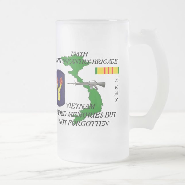 De Cerveja Vidro Jateado 196th Caneca leve do fosco dos Inf Vietnam (Direita)