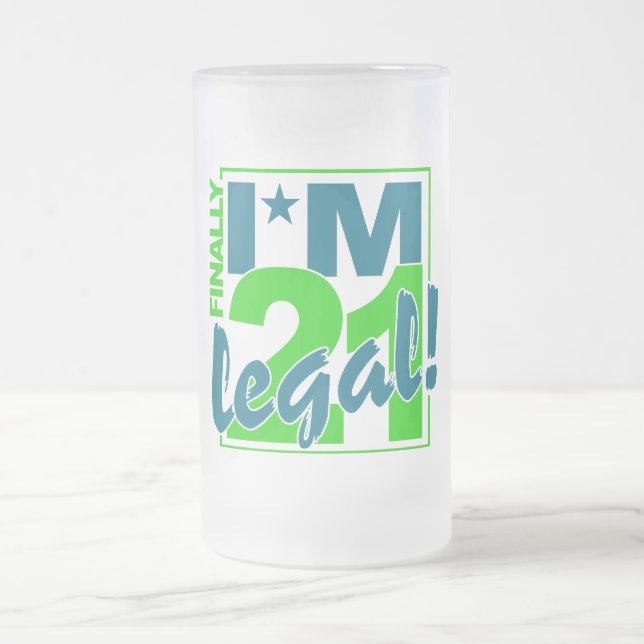 De Cerveja Vidro Jateado 21 & caneca LEGAL - escolha o estilo & a cor (Centro)