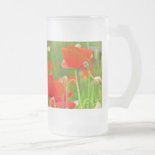 De Cerveja Vidro Jateado A Vovó faz a Melhor Limonada! Caneca Flor Papoula