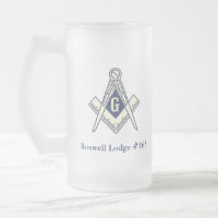 Caneca azul maçónica feita sob encomenda do